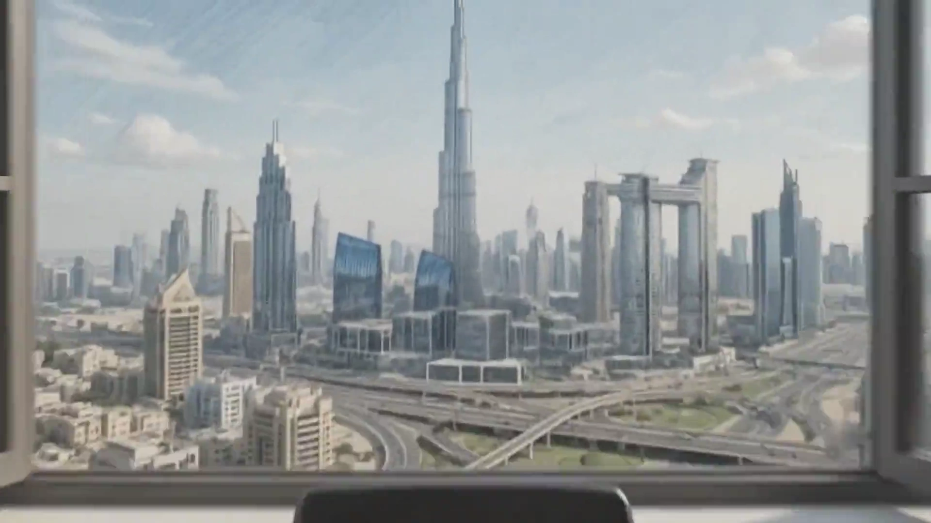 Dubai Illustrated Skyline Hero Background